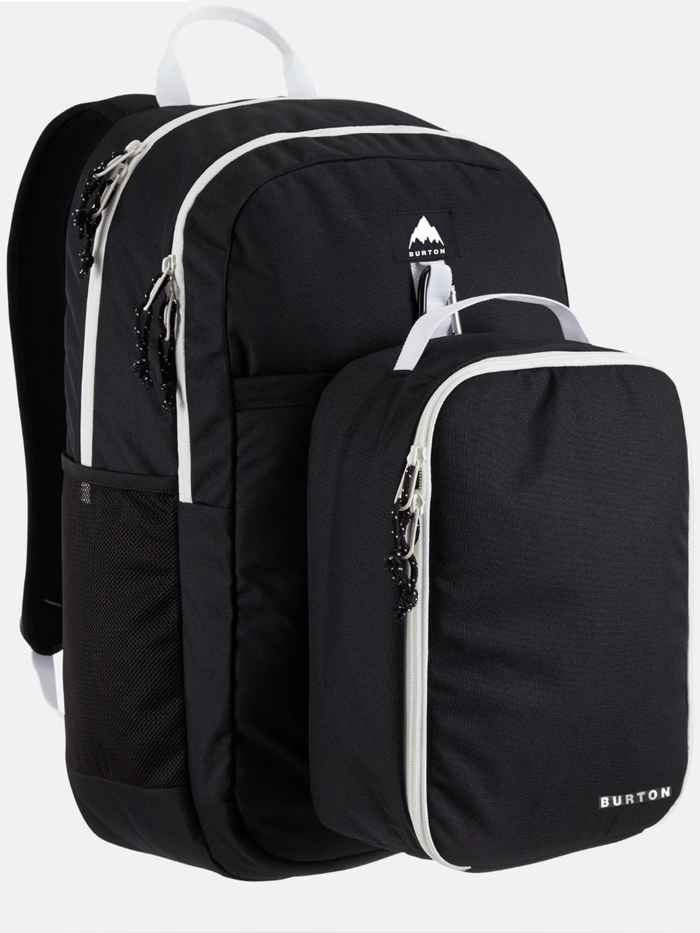 Kids' Burton Lunch-N-Pack 35L Backpack Black Set with White Trim EUC
